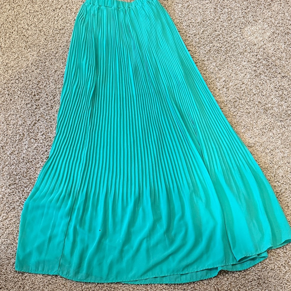 She + Sky Vibrant Aqua Maxi Skirt